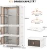 Kleiderschrank mit 10 Kleiderbügeln 421L Garderobenschrank klappbar Mehrzweckschrank mit Rollen freie Kombination 71 x 46 x 156 cm Bild 2