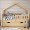 Hausbett Design Naturholz 70x140 cm mit Schublade und Matratze Vitalispa Bild 5
