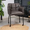 Bronx71 Esszimmerstuhl Leder Royce mit Rollen anthrazit Bild 5