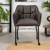 Bronx71 Esszimmerstuhl Leder Royce mit Rollen anthrazit Bild 3