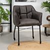Bronx71 Esszimmerstuhl Leder Royce mit Rollen anthrazit Bild 2