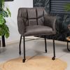 Bronx71 Esszimmerstuhl Leder Royce mit Rollen anthrazit Bild 4