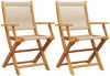 vidaXL Gartenstühle 2 Stk. Beige Massivholz Akazie und Polypropylen 367668 Bild 2