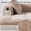 Sofa 158x90x60 cm Khaki – Chenille, Chaise-Lounge mit Kissen, weiche Polsterung und Seitentaschen Bild 5