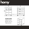 bümö Homy Rollcontainer mit Schubladen, Container aus Holz in Weiß-Eiche - Rollwagen für's Büro als Schreibtisch Unterschrank, Bürocontainer od. Schreibtischcontainer, HYRC-513 Bild 4