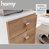 bümö Homy Rollcontainer mit Schubladen, Container aus Holz in Weiß-Eiche - Rollwagen für's Büro als Schreibtisch Unterschrank, Bürocontainer od. Schreibtischcontainer, HYRC-513 Bild 3