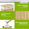 Juskys Bambus Wäschekorb Curly – 100 Liter Wäschesammler mit Deckel, Griff & Stoff Wäschesack – 2 Fächer Wäschesortierer – Wäschebox in Natur Bild 3