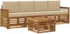 vidaXL Outdoor-Sofagarnitur 5 pcs Natur und Beige Massivholz Akazie 3383999 Bild 2