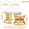 STILVORA Couchtisch Wohnzimmertische runde Satztisch Marmoroptik mit Bodenschutz,Sofatisch (Platzsparendes Design), Hitzebeständige, leicht zu reinigende Desktop Bild 4