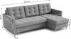 AX LIVING Kleine Couch L Form Nesbit 224cm Beige mit Schlaffunktion&Bettkasten Bild 5