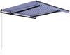 Einziehbare Markise, Sonnenmarkise Handbetrieben 350 x 250 cm Blau und Weiß Bild 3