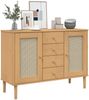 vidaXL Sideboard SENJA Rattan-Optik Braun 112x40x80 cm Kiefernholz 358025 Bild 3