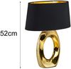 Große LED Tischleuchte1 flammig Keramikfuß goldfarbig Schirm schwarz, Höhe 52cm Bild 4