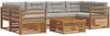 vidaXL Outdoor-Sofagarnitur mit Kissen 7 pcs Natürlich und Hellgrau 3373081 Bild 2