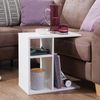 Beistelltisch 50 x 50 x 30 cm Holz Weiß Design Anstelltisch Sofa, Couchtisch klein modern, Kleiner Wohnzimmertisch eckig, Sofatisch Ablagetisch hoch, Schmaler Tisch Wohnzimmer Bild 2