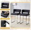 Barstuhl in Schwarz/Silber, 48 x 53,3 x 91,4 cm – mit gepolstertem Sitz aus PU und Metall Bild 4