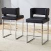 Barstuhl in Schwarz/Silber, 48 x 53,3 x 91,4 cm – mit gepolstertem Sitz aus PU und Metall Bild 2