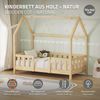 ML-DESIGN Spielbett Hausbett Kinderbett inkl. Lattenrost kreativ Bodenbett für Kinder, Abenteuerbett ohne Matratze 70x140cm Holzbett Natur Kiefer Bettgestell Bild 2
