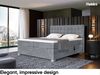MEBLINI Boxspringbett Elektrisch EDISON 160x200 cm mit Bettkasten - H3/Grau Samt Polsterbett - Doppelbett mit Toppers & Taschenfederkern-Matratzen Bild 3