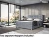 MEBLINI Boxspringbett Elektrisch EDISON 160x200 cm mit Bettkasten - H3/Grau Samt Polsterbett - Doppelbett mit Toppers & Taschenfederkern-Matratzen Bild 5
