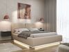 Selsey 'Comoves' Polsterbett 140x200 mit Veloursbezug und LED, Hellbeige Bild 3