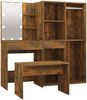 Schminktisch-Set mit LED Räuchereiche Holzwerkstoff [3114104] Bild 2