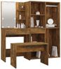 Schminktisch-Set mit LED Räuchereiche Holzwerkstoff [3114104] Bild 5