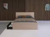 Vente-unique - VELONA Bett Holz, Platte SchwarzBeige - B 193,6 cm x H 82,6 cm x L 164,4 cm Bild 2