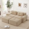 2-Sitzer Modulares Sofa aus Cord mit boneless Design & 2 Ottomanen, beige Bild 2