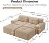 2-Sitzer Modulares Sofa aus Cord mit boneless Design & 2 Ottomanen, beige Bild 4