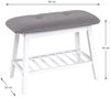 Sitzbank >Eder 1< in weiß-grau aus Bambus, Polyester - 60x44x30cm (BxHxT) Bild 2