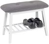 Sitzbank >Eder 1< in weiß-grau aus Bambus, Polyester - 60x44x30cm (BxHxT) Bild 3