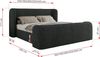 Polsterbett mit Lattenrost, Doppelbett für Schlafzimmer, Gepolstertes Kopfteil, Multipocket matratze, Härtegrad H3/H4 - EMORA CLASSIC DUO - 200 x 200 cm - Dunkelgrau Struktur - ELORI - LUX Bild 4