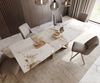Esstisch Edge 300x100 Keramik Minas Melange Weiß-Beige Origami Metallic Gold Bild 4