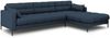 Micadoni Ecksofa Mamaia 5-Sitzer Rechts Strukturierter Stoff Neve Blau schwarze Beine Bild 2