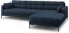 Micadoni Ecksofa Mamaia 5-Sitzer Rechts Strukturierter Stoff Neve Blau schwarze Beine Bild 3