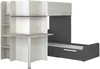 Vente-unique - SAMUEL Bett Holz, Platte SchwarzGrau - B 194 cm x H 160,1 cm x L 241 cm Bild 4
