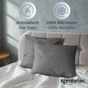 Komfortec Premium Bettwäsche 200x200 mit 2 Kissenbezug 80x80 cm Set aus Gebürstetes Mikrofaser - Grau Bild 2