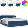 vidaXL Ottoman-Bett mit Matratze & LEDs Blau 160x200 cm Stoff 3312408 Bild 4