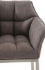 Barhocker GIBEL - Stoff Grau 64x48x110 cm Silber | Barstuhl Mit Lehne Tresenhocker Tresenstuhl Kneipenhocker Kneipenstuhl Bild 2