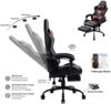 Delman Gamingstuhl, Massagefunktion mit 6 Vibirationspunkten Rot, 132 x 52 x 48 cm Bild 2