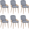 Esszimmerstuhl 6er-Set 90cm×32cm×45cm mit Rattan-Design – Grau, Samt, ca. 8 kg pro Stück Bild 4