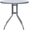 vidaXL Gartentisch Hellgrau 80 cm Stahl und Glas 312215 Bild 2