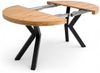 Runder Ausziehtisch Ø110/210 cm, Eiche Craft mit schwarzen X-Metallbeinen Bild 5