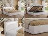 Polsterbett GOLD 5 CLASSIC 200 x 200 cm mit LED-Beleuchtung & Bettkasten, Doppelbett inkl. Lattenrost, Metall-Lift-System & Stauraum - Weiß Kunstleder Bild 2