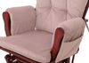 Relaxsessel HWC-C76, Schaukelstuhl Sessel Schwingstuhl mit Hocker Stoff Cord 320g/m² Öko-Tex ~ rosa Gestell dunkel Bild 5