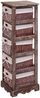 Regal Kommode mit 5 Korbschubladen 90x25x28cm, Shabby-Look, Vintage ~ braun Bild 5
