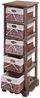 Regal Kommode mit 5 Korbschubladen 90x25x28cm, Shabby-Look, Vintage ~ braun Bild 4