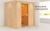 Karibu Sauna Bodin mit Dachkranz + 9kW Saunaofen mit integrierter Steuerung Graphit-Ganzglastür Bild 5