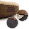 lionto Katzenbett, extra weiches Doughnut-Bett für Katzen, gemütlich, pflegeleicht & stilvoll, 55 cm Durchmesser, braun Bild 3